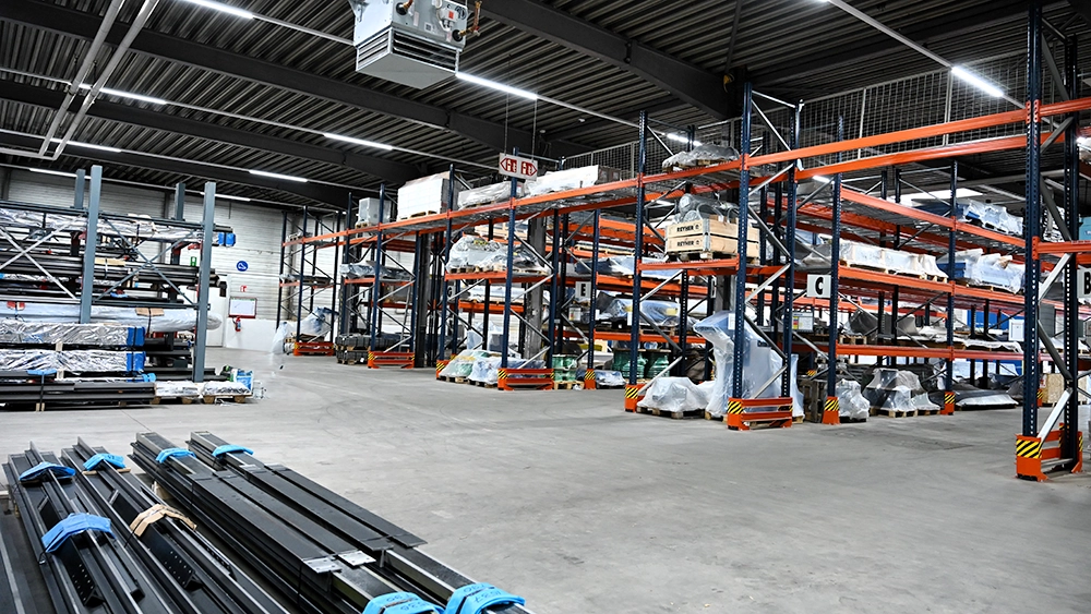 Ein Blick in die Lagerhallen der Firma